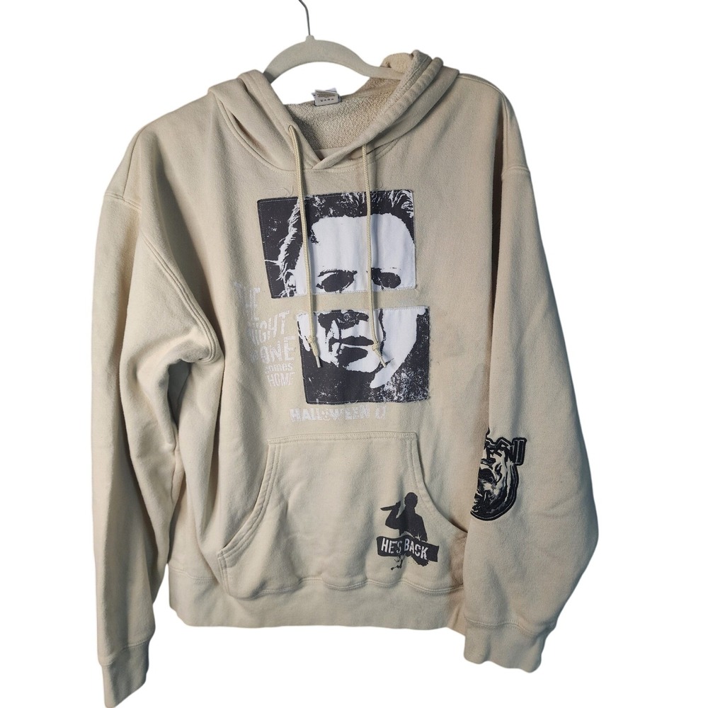 Halloween II Michael Myers Sand Graphic Hoodie Sweatshirt Mens Medium 5QSN018